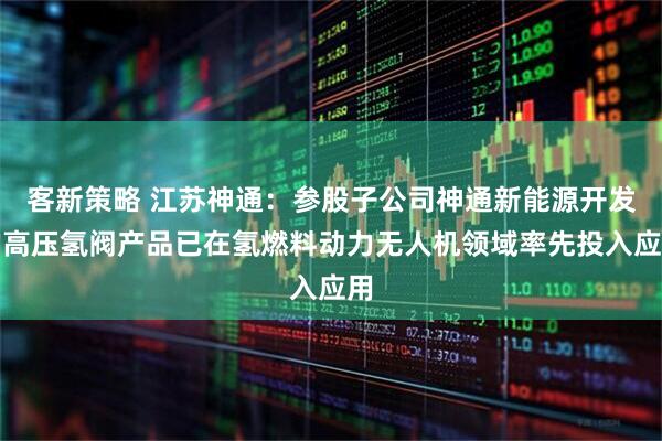 客新策略 江苏神通：参股子公司神通新能源开发的高压氢阀产品已在氢燃料动力无人机领域率先投入应用